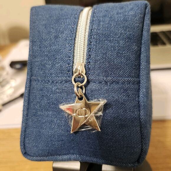CHRISTIAN DIOR Beauty Denim Cosmetic Pouch Bag Limited Edition New Without Box - Picture 6 of 6
